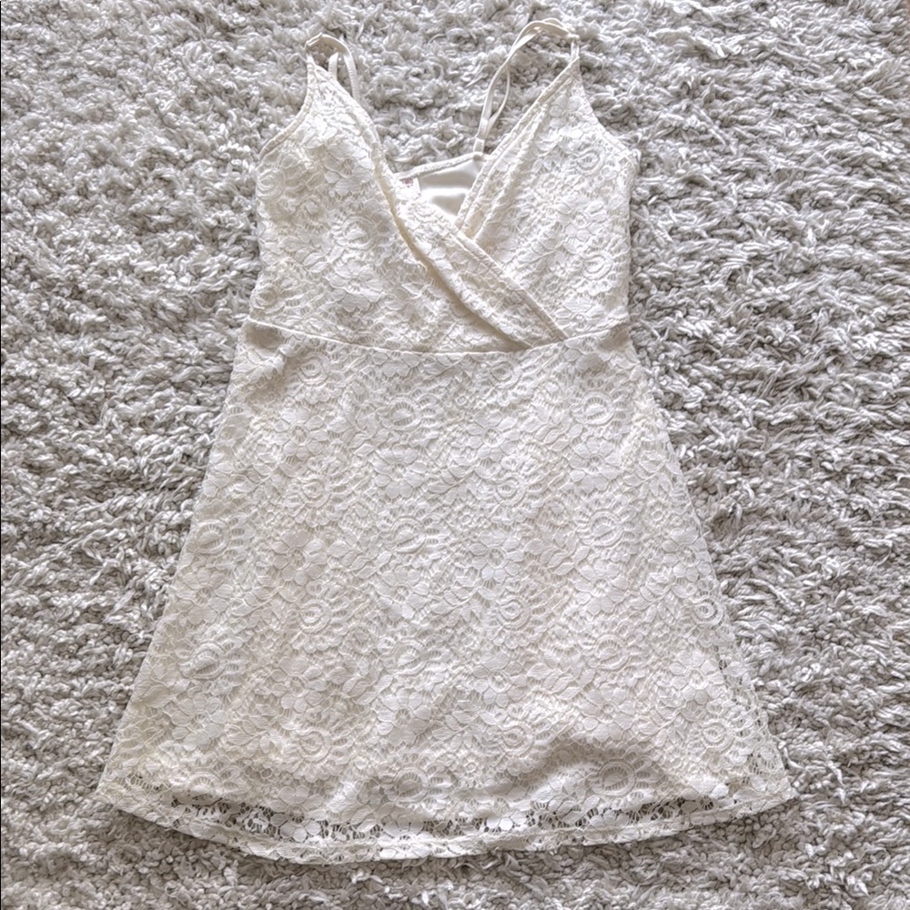 Mossimo Supply Co. Cream Lace Mini Dress